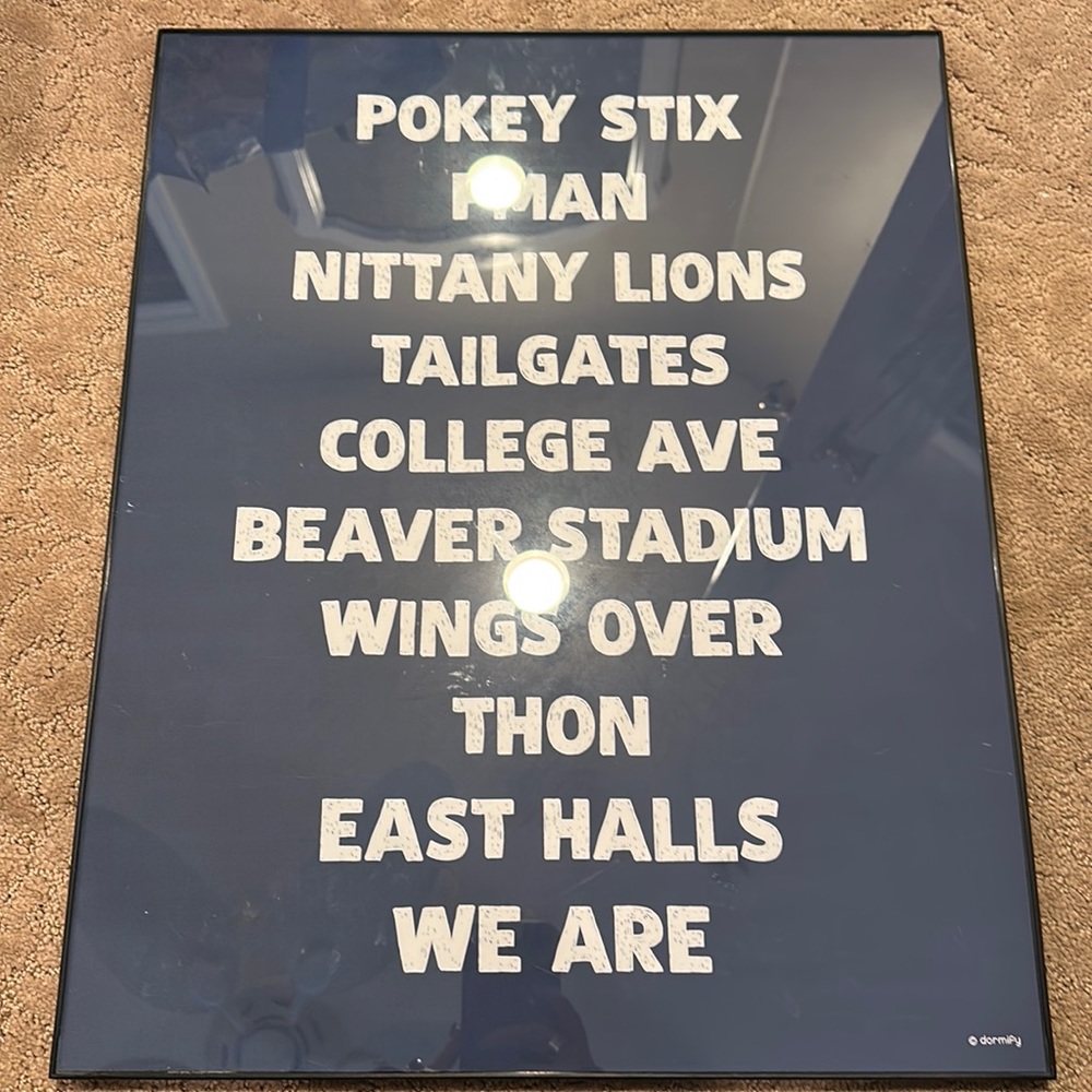 Penn State Dormify Poster with frame